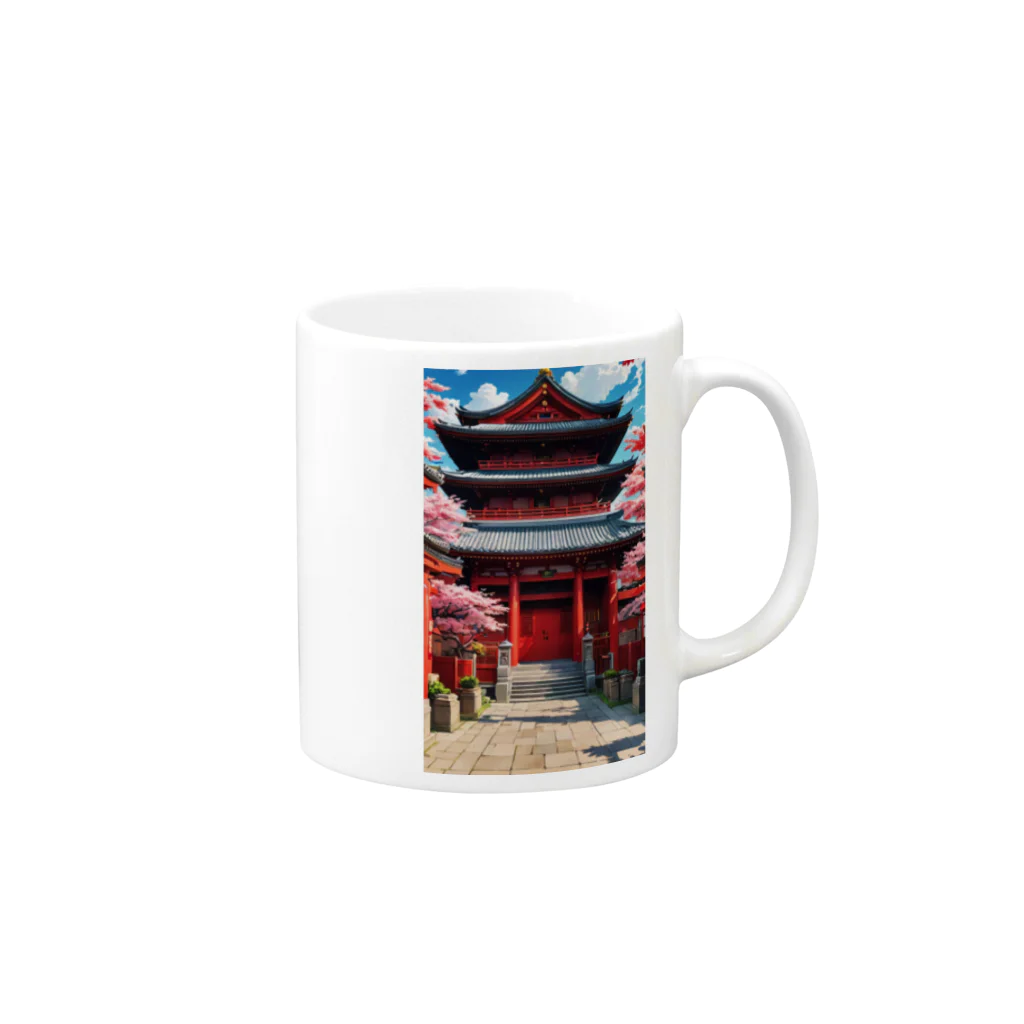 デザイン学科卒のFive-storied Pagoda　五重塔 Mug :right side of the handle