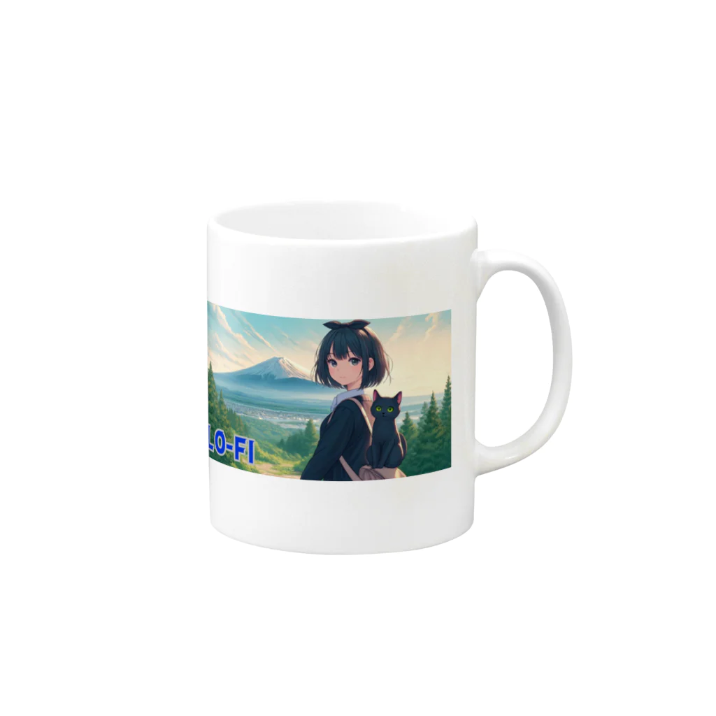 Mia-Alto_Adventure_Storeの時空の旅猫アルトとミアと神秘の山 Mug :right side of the handle