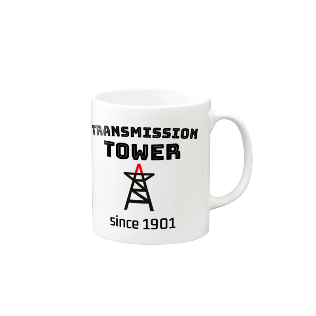 ダムダムのTRANSMISSION TOWER🔺 Mug :right side of the handle