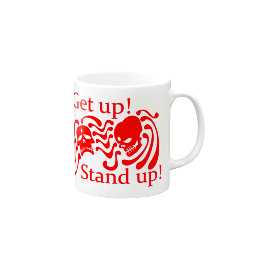 『NG （Niche・Gate）』ニッチゲート-- IN SUZURIのGet Up! Stand Up!(赤) マグカップの取っ手の右面