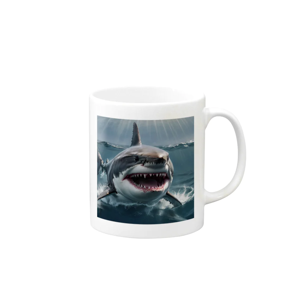 monnzirouのサメ Mug :right side of the handle