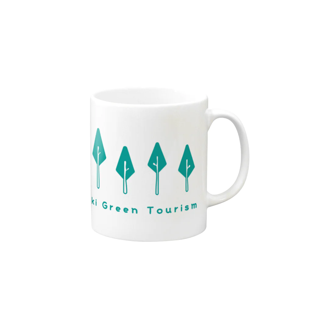 くろまりのItsuki Green Tourism Mug :right side of the handle