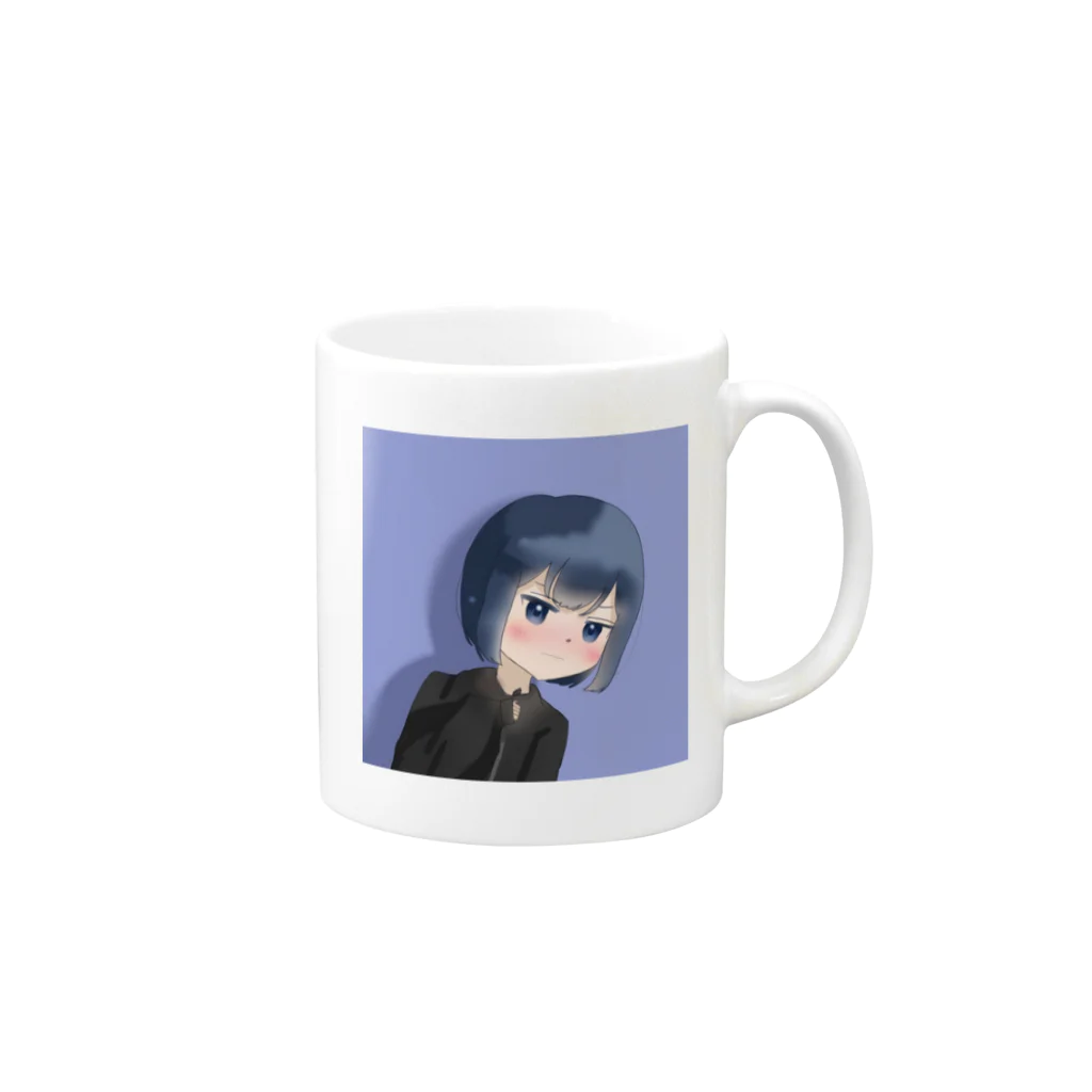 みきしょっぷの名無しの青髪の女の子 Mug :right side of the handle