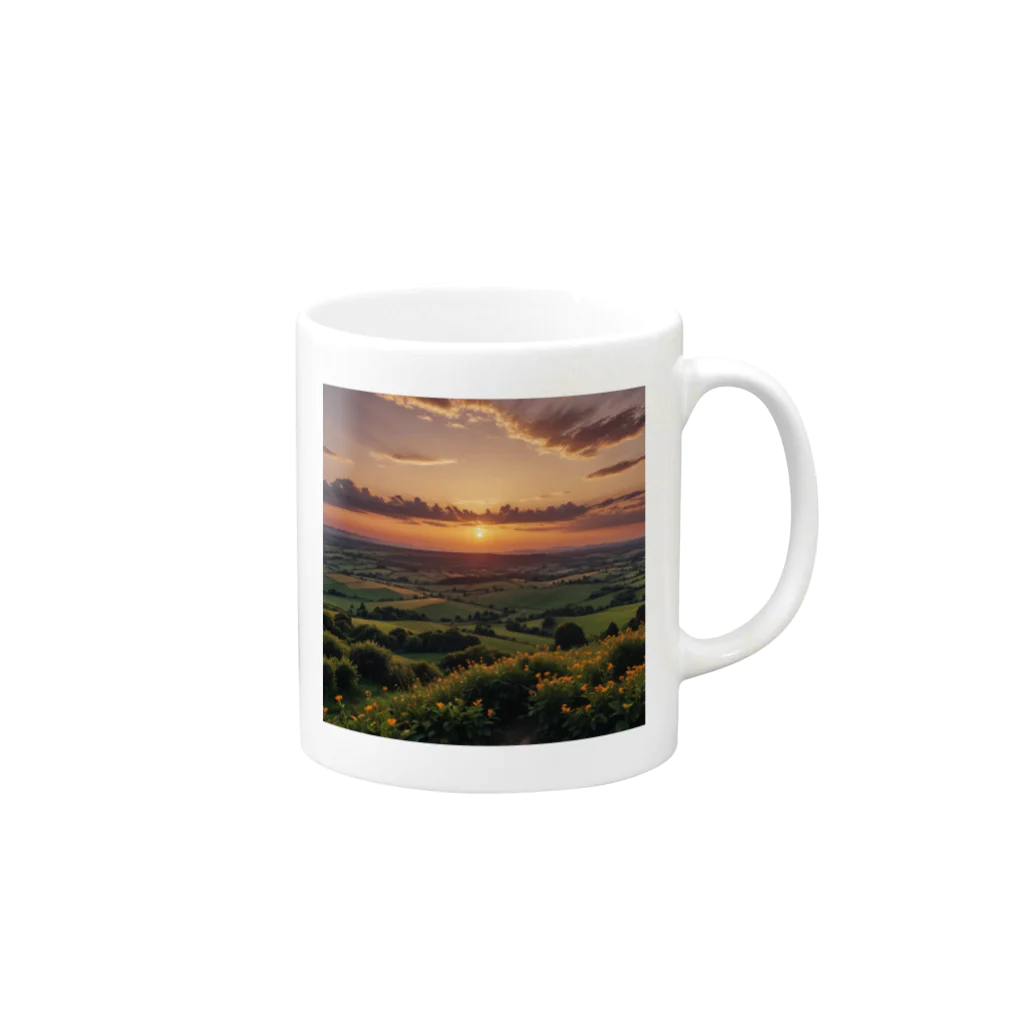 wassanwの日没の風景 Mug :right side of the handle