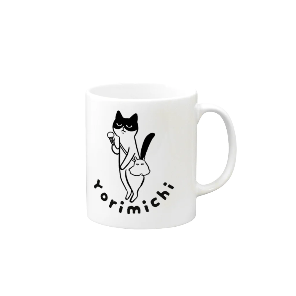 nekomataのYorimichi　マグカップ Mug :right side of the handle