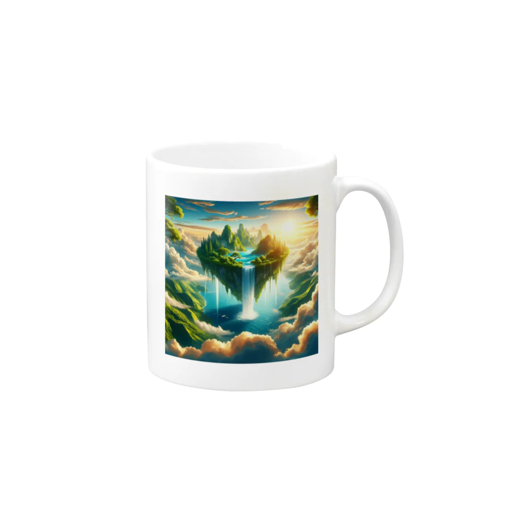 DQ9 TENSIの空高く浮かぶ伝説の島 Mug :right side of the handle