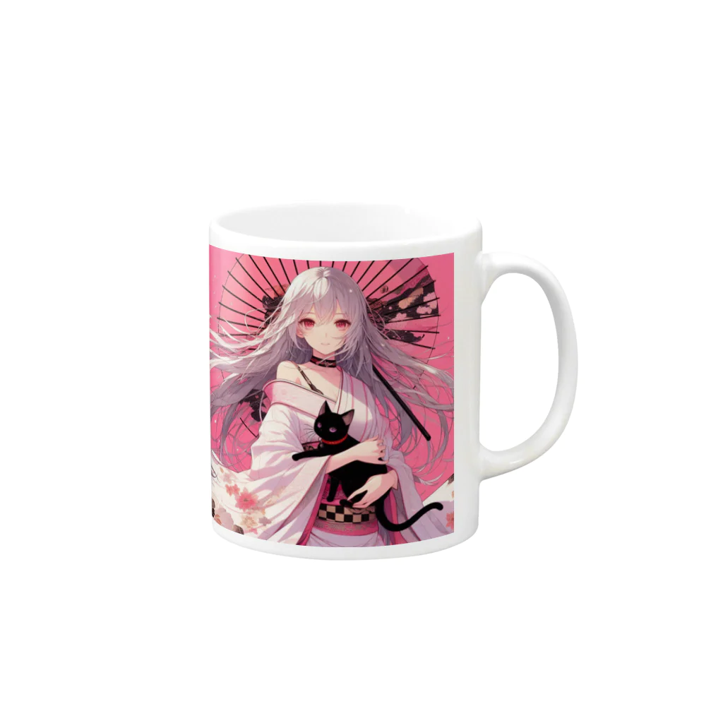 cocoa8877のみゃう　と　美雨　１ Mug :right side of the handle