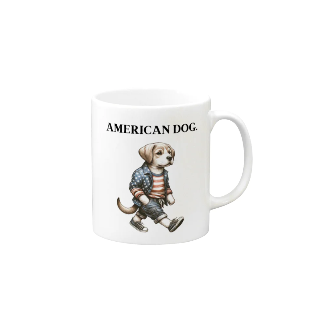 AMERICAN DOG.のAMERICAN DOG. マグカップの取っ手の右面