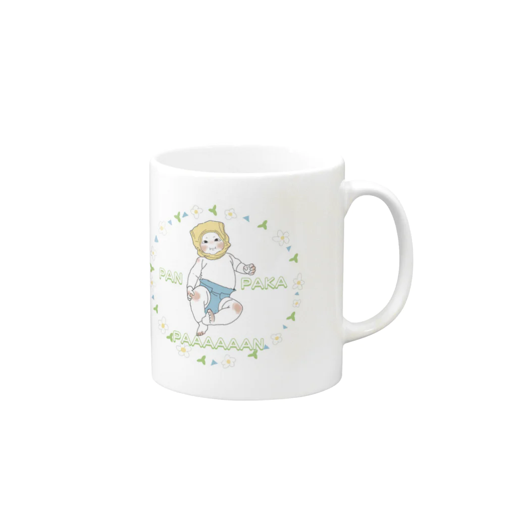 崇めの市場のPanpaka paaaaaan Mug :right side of the handle