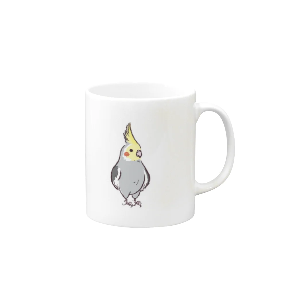 paguyoのオカメインコRocky Mug :right side of the handle