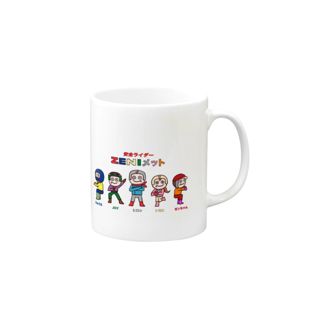 sd and soiの安全ライダー　ZENIメット　名前入り Mug :right side of the handle
