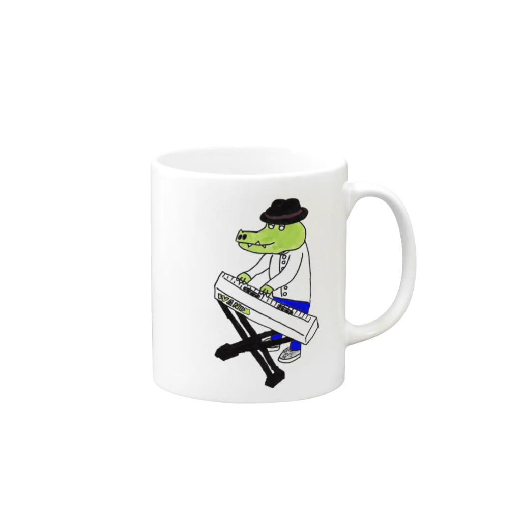 FLYING HALのWANI Mug :right side of the handle