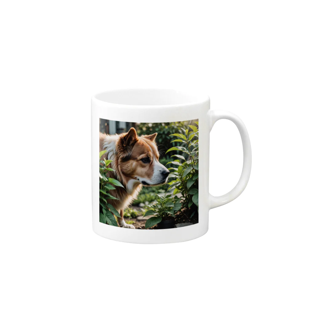 neeeeeeの草と犬 Mug :right side of the handle