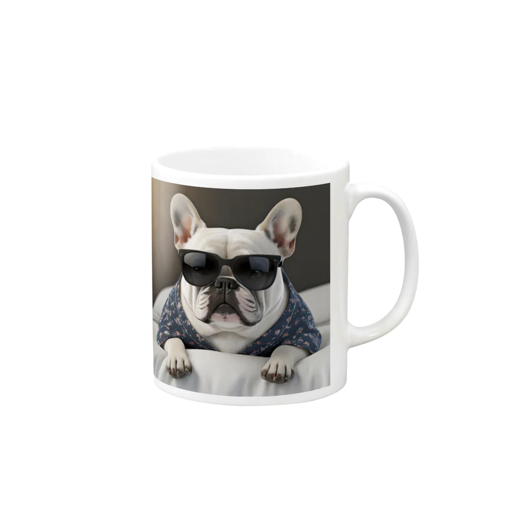 SI-SAAのおやすみBOSS犬 Mug :right side of the handle