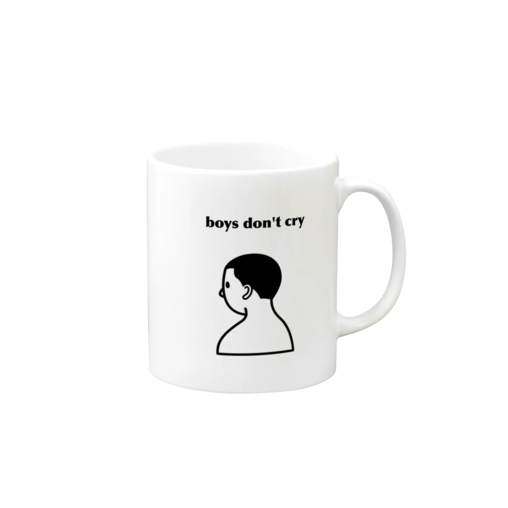 asobiartworksのboys don't cry Mug :right side of the handle