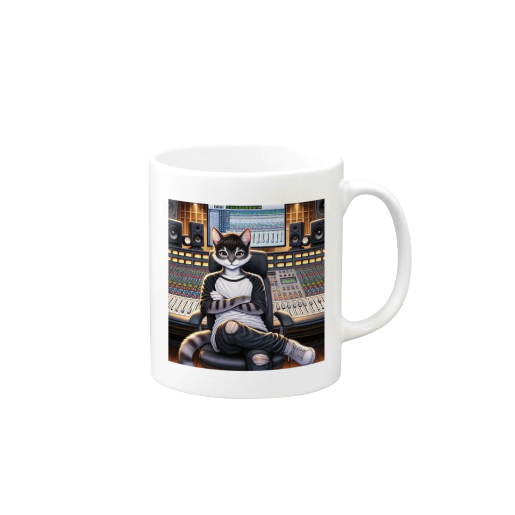 ２５GoodsShopのミキサー猫A Mug :right side of the handle