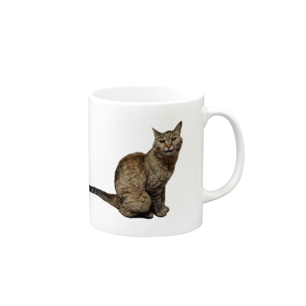 クリスタの保護猫 ポポちゃん Mug :right side of the handle