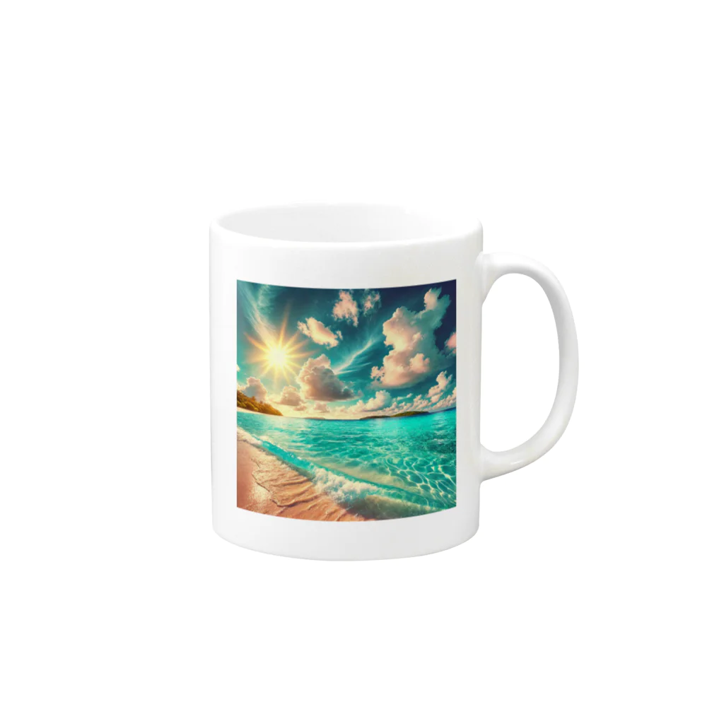 海の幸の美しい海 Mug :right side of the handle