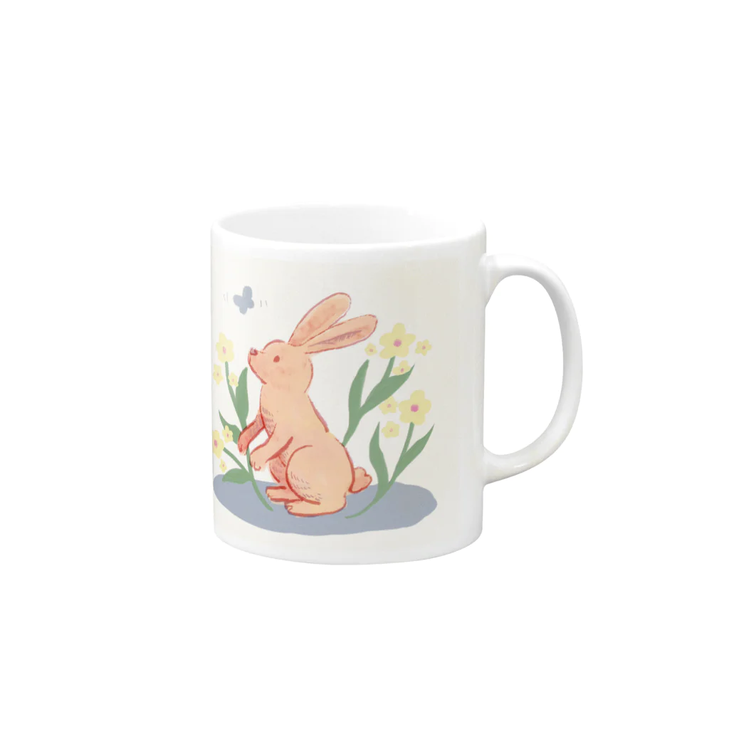 うずら舎のRabbit Mug :right side of the handle