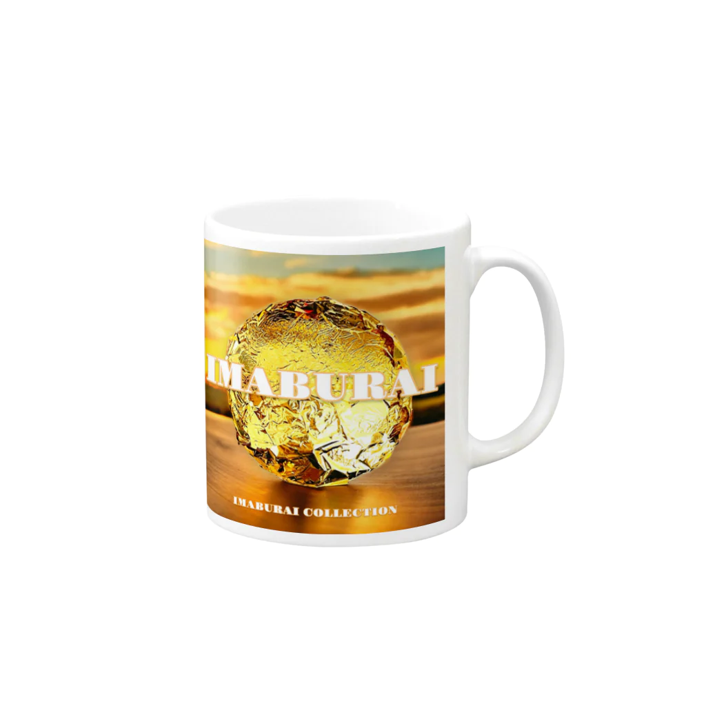 IMABURAIの金箔のボタン Mug :right side of the handle