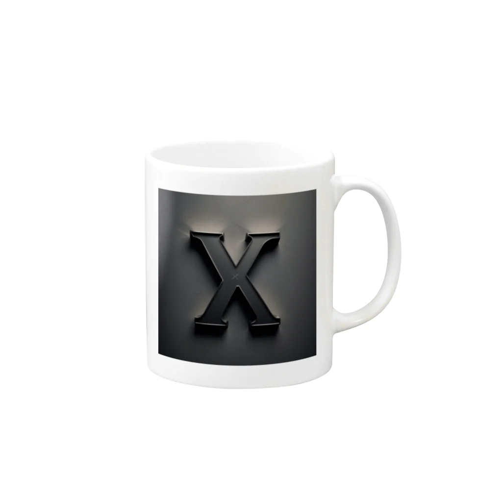 WORLDのかっこよく描いたX Mug :right side of the handle