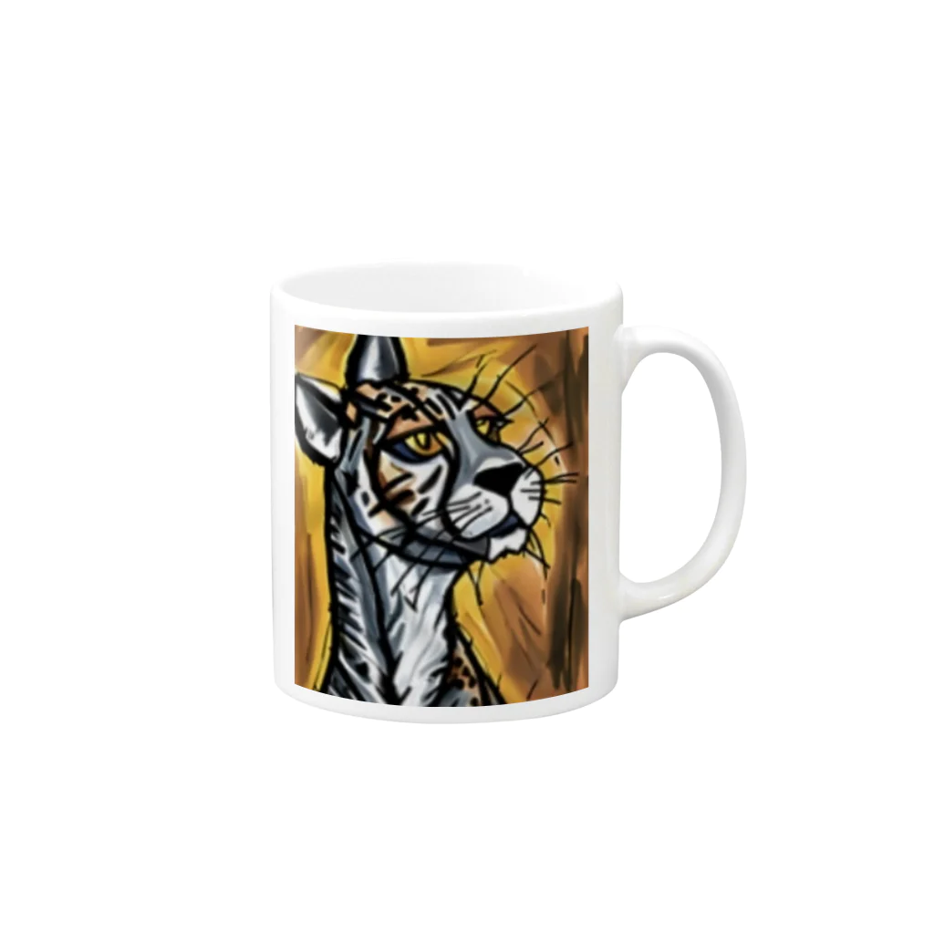 Ppit8の野生の猫 Mug :right side of the handle