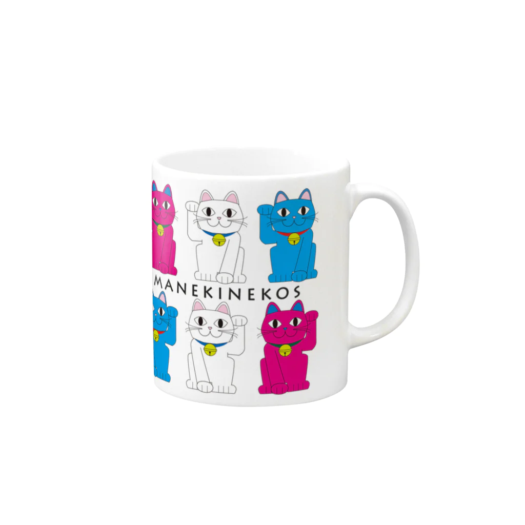 NANAKO DECORATIONのまねきねこズ Mug :right side of the handle