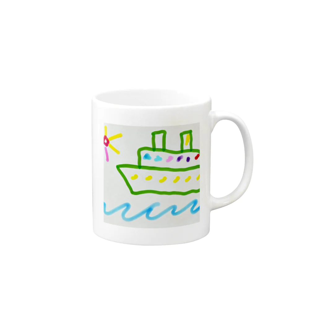 海の幸のクルーズ船 Mug :right side of the handle