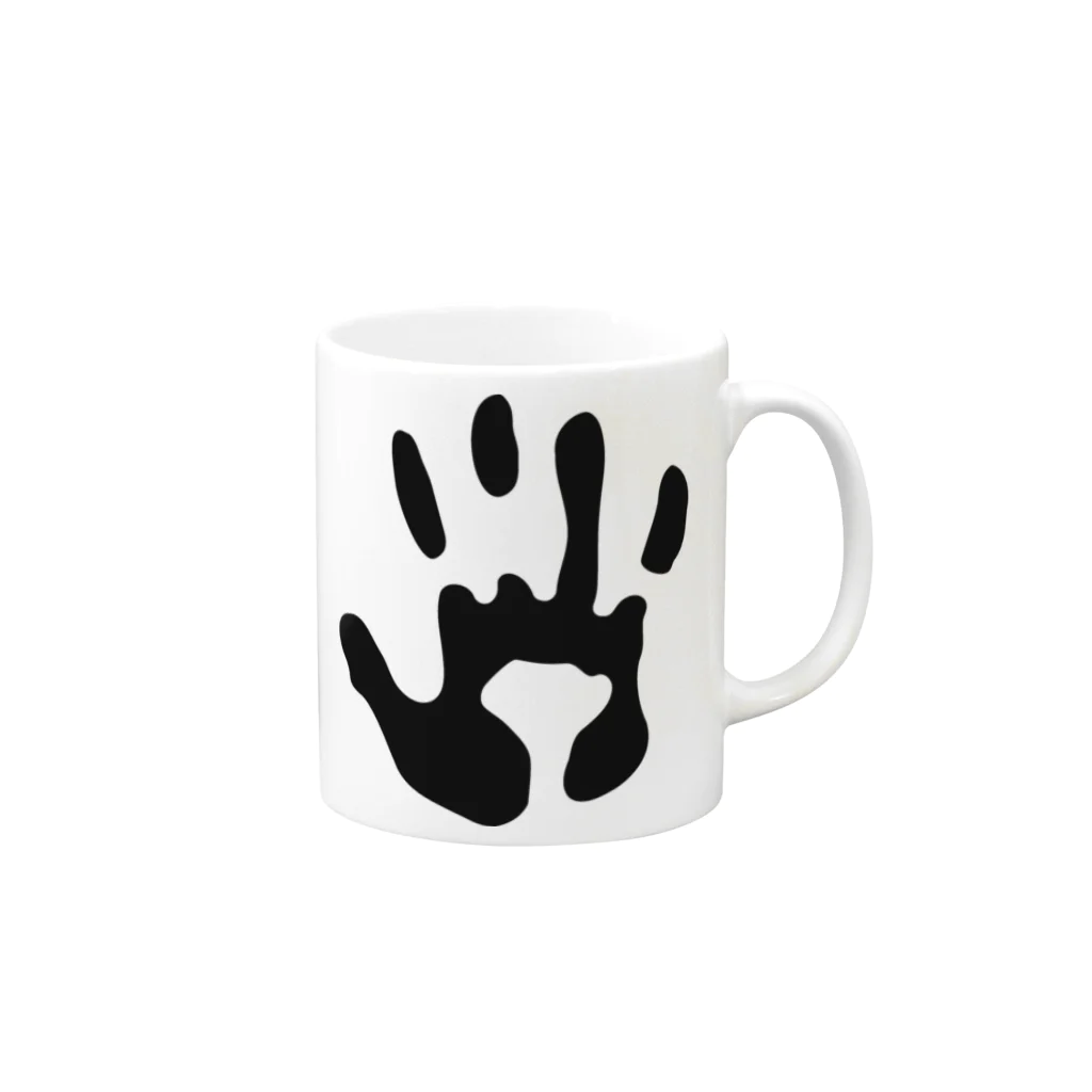 犬田猫三郎の心霊ハンド Mug :right side of the handle