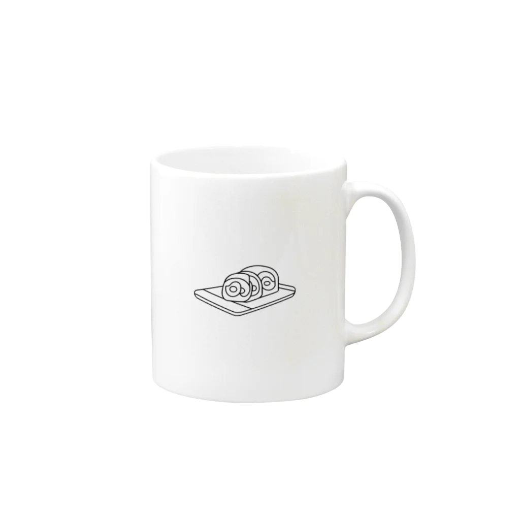 8890のラインアート　寿司 Mug :right side of the handle