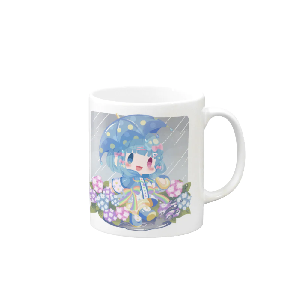 あやこ熊猫/ぱんだVTuberの梅雨のグッズ Mug :right side of the handle