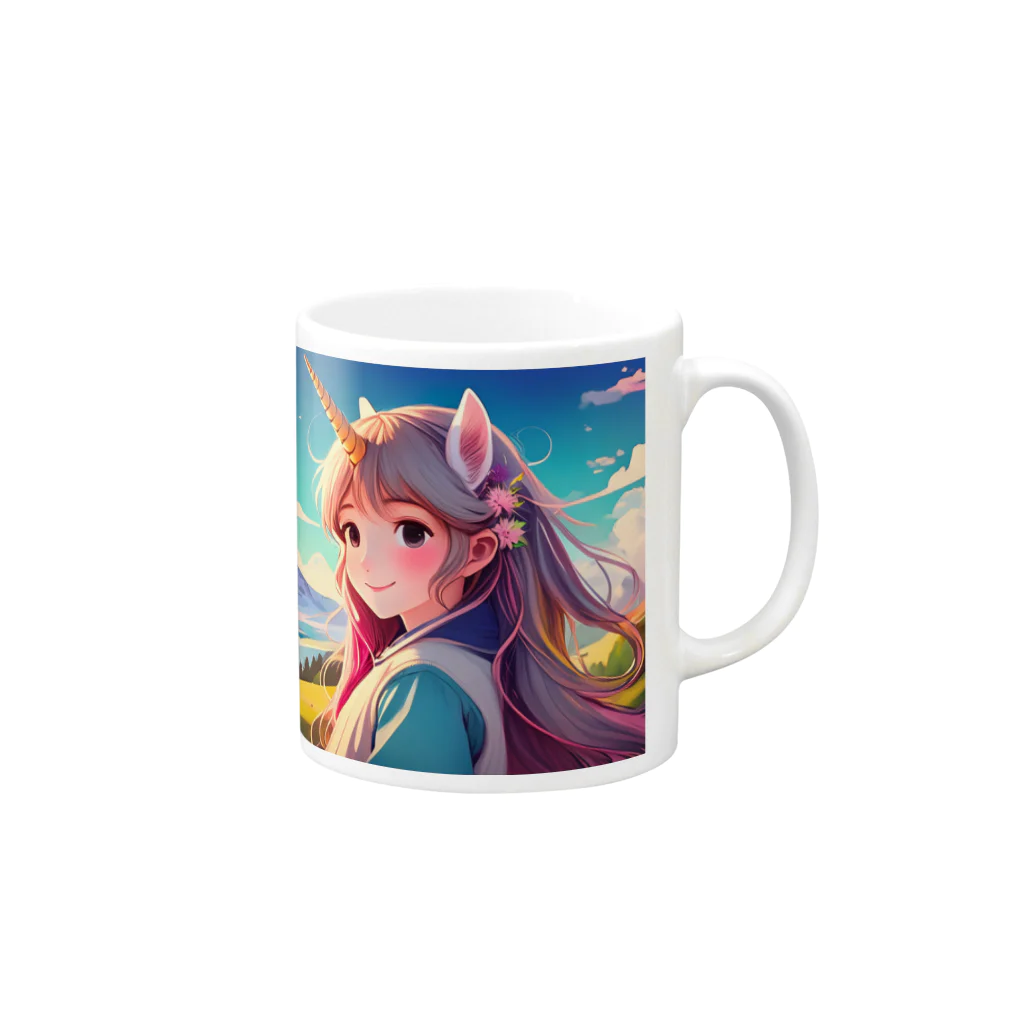 山田綾のユニコーンちゃん Mug :right side of the handle