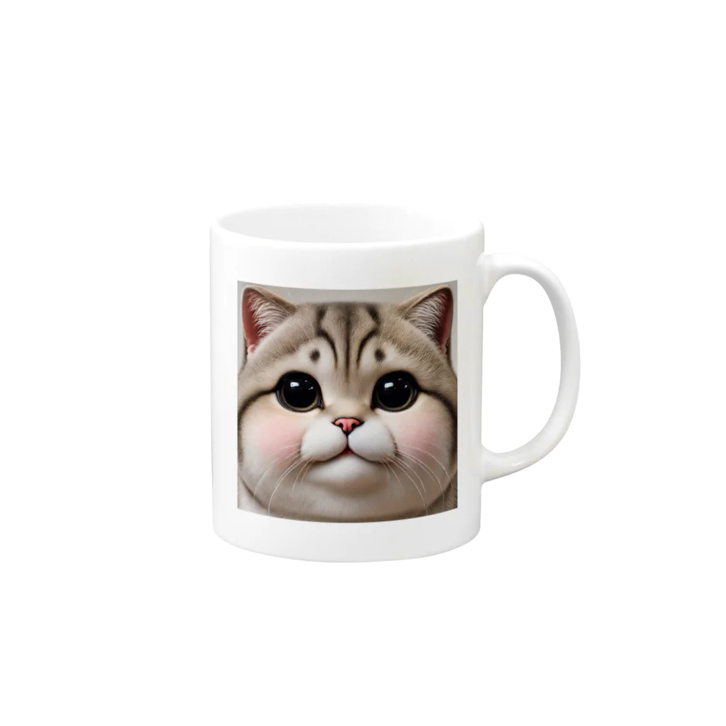 ngsonlineshopの最強可愛いデブ猫 Mug :right side of the handle