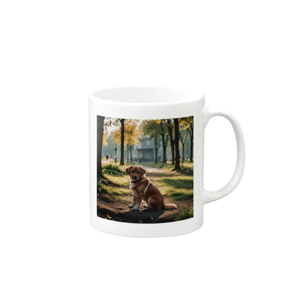 kokin0の横向きの犬 liting dog Mug :right side of the handle