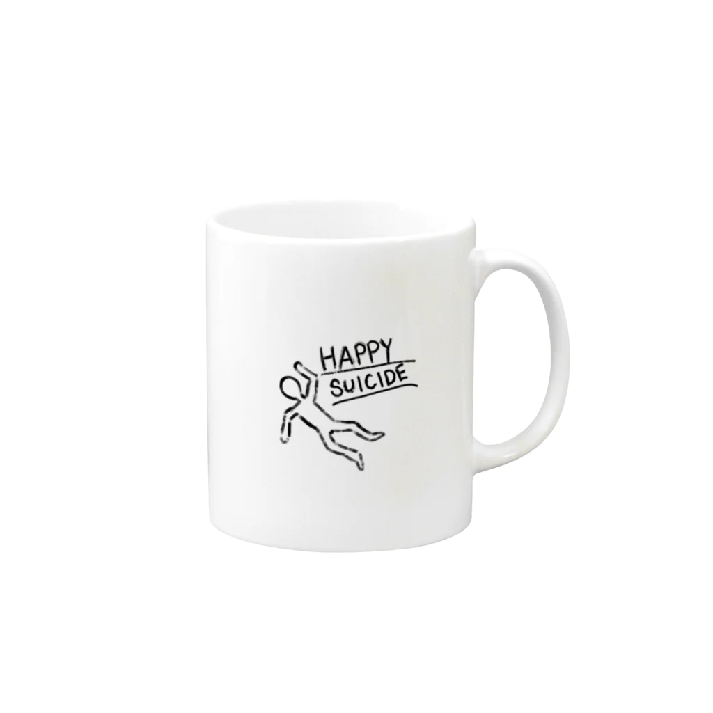 めめんともりのHAPPY SUICIDE Mug :right side of the handle