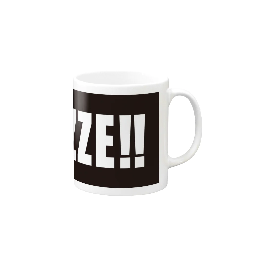 鹿児島弁Tシャツ「オモシテガ」のWAZZE Mug :right side of the handle