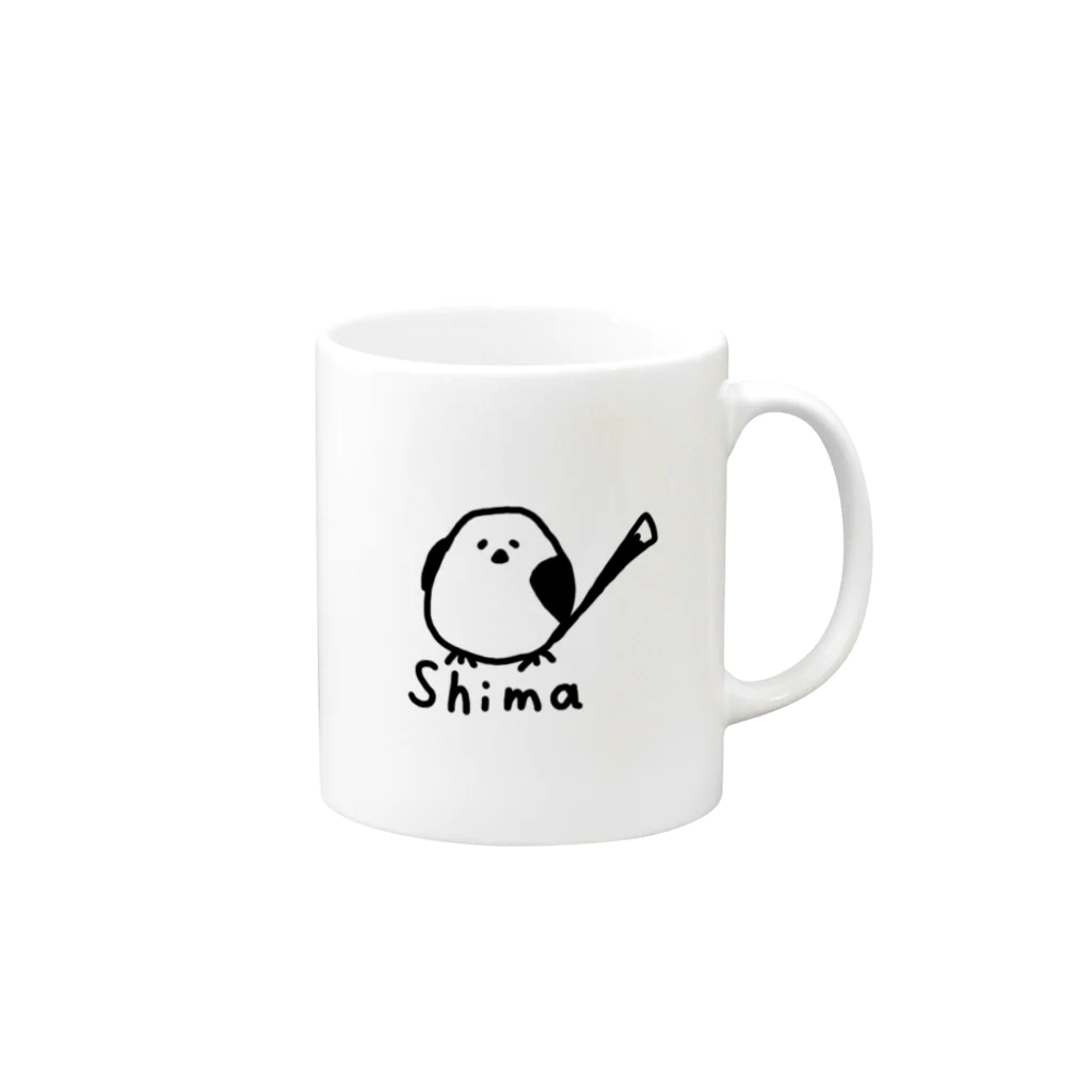 北の写真館＠シマエナガグッズのシマちゃん Mug :right side of the handle