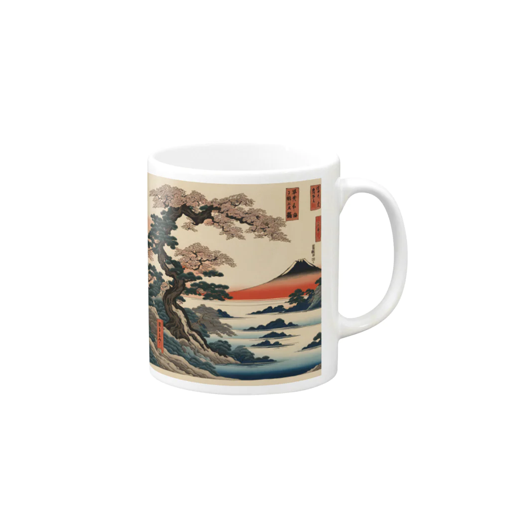 8890の浮世絵 Mug :right side of the handle