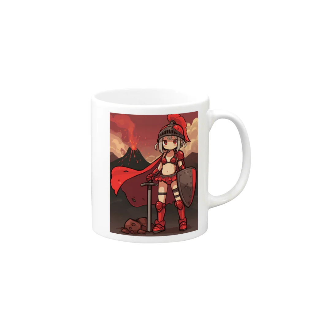 シロクマペンギンの火山の女剣士 Mug :right side of the handle