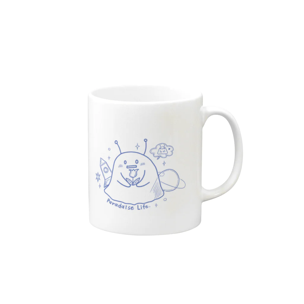 トキメキ愛をお届けSHOPの宇宙を旅するめんだこ Mug :right side of the handle