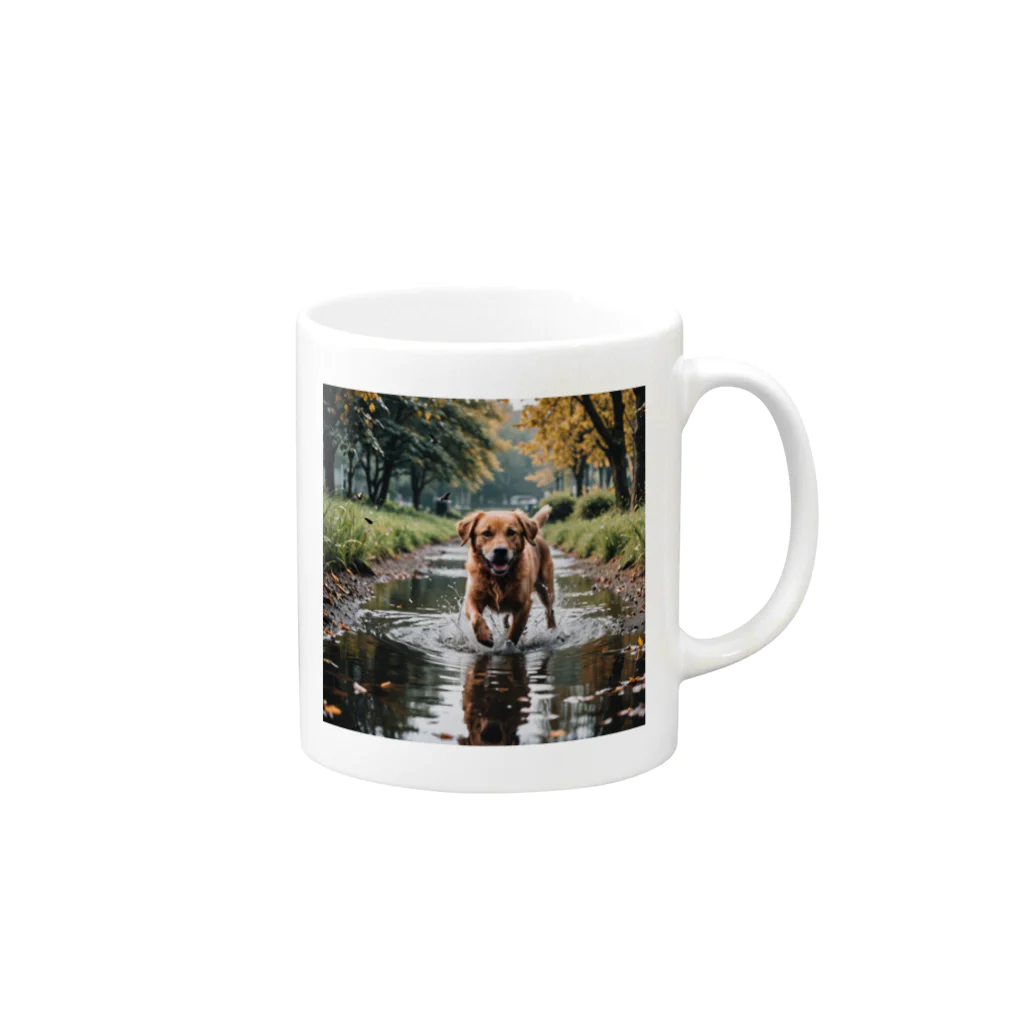 kokin0の水辺を歩く犬 dog on the water Mug :right side of the handle