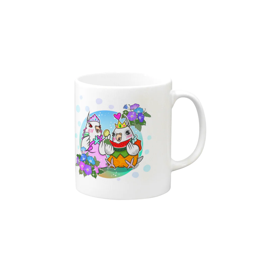 kuruminmin395963のオカメインコマグカップ・おかめーず０１ Mug :right side of the handle