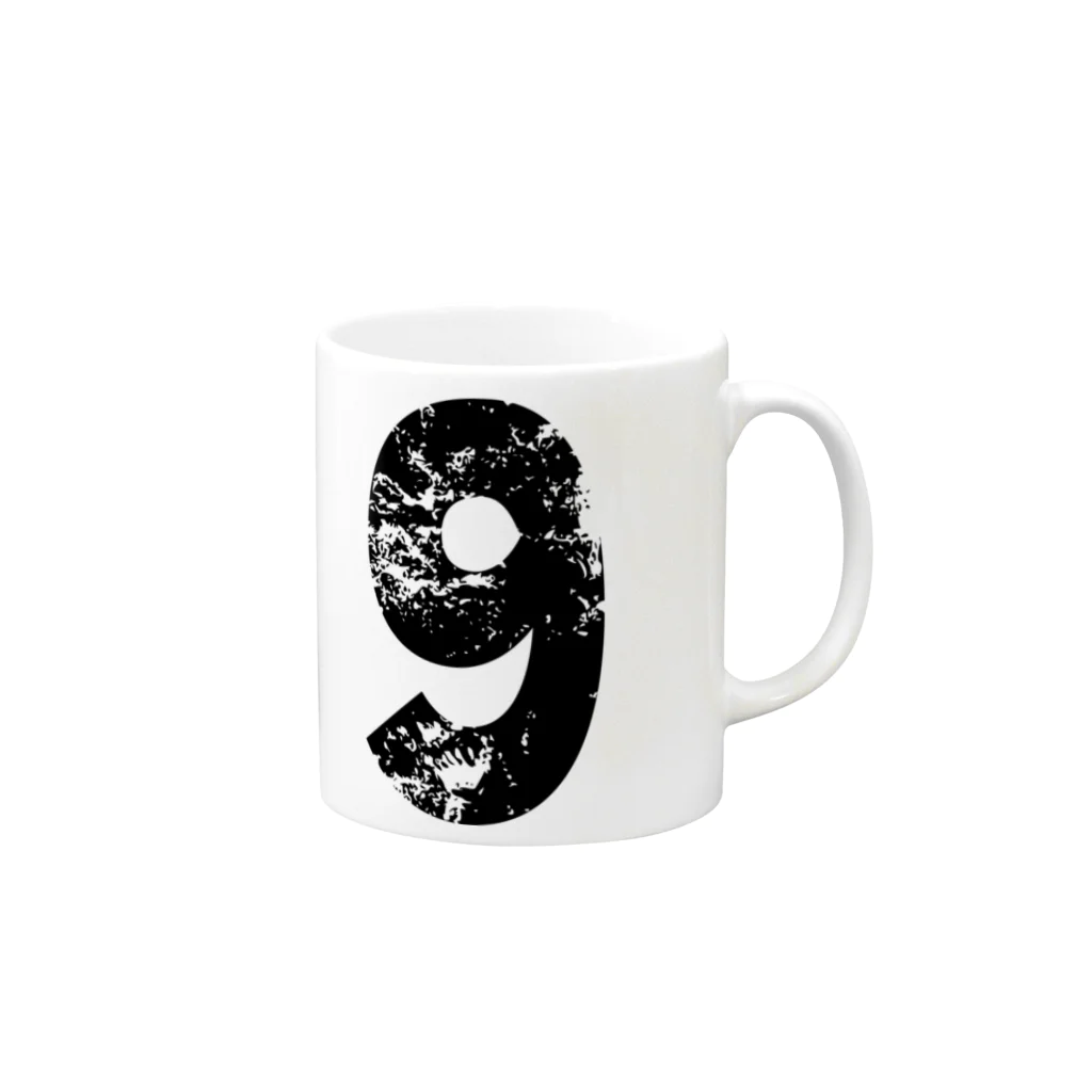 8890の９ Mug :right side of the handle