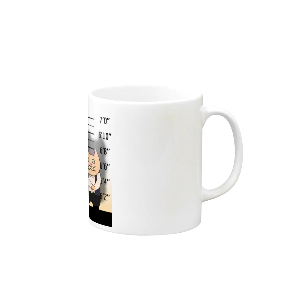 左向きの動物の5匹の左向きの動物 Mug :right side of the handle