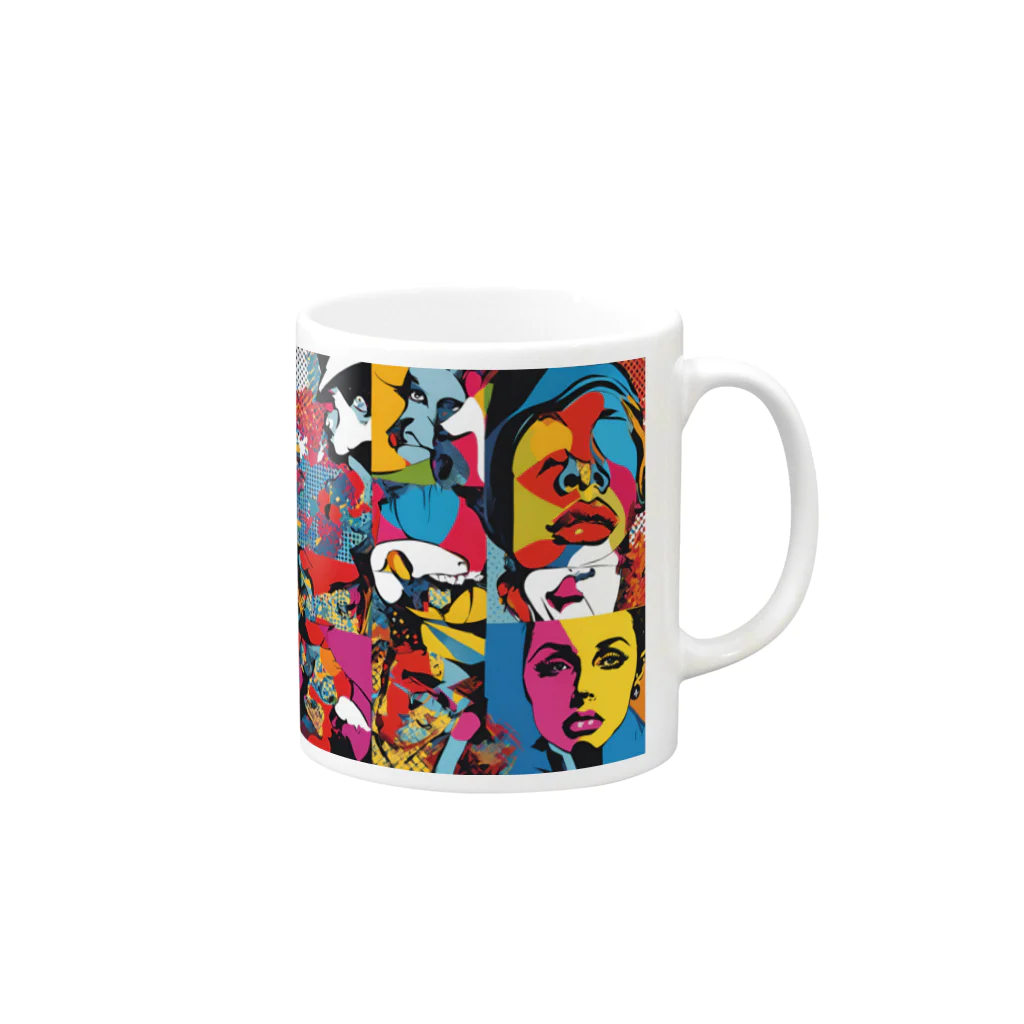 8890のポップアート Mug :right side of the handle