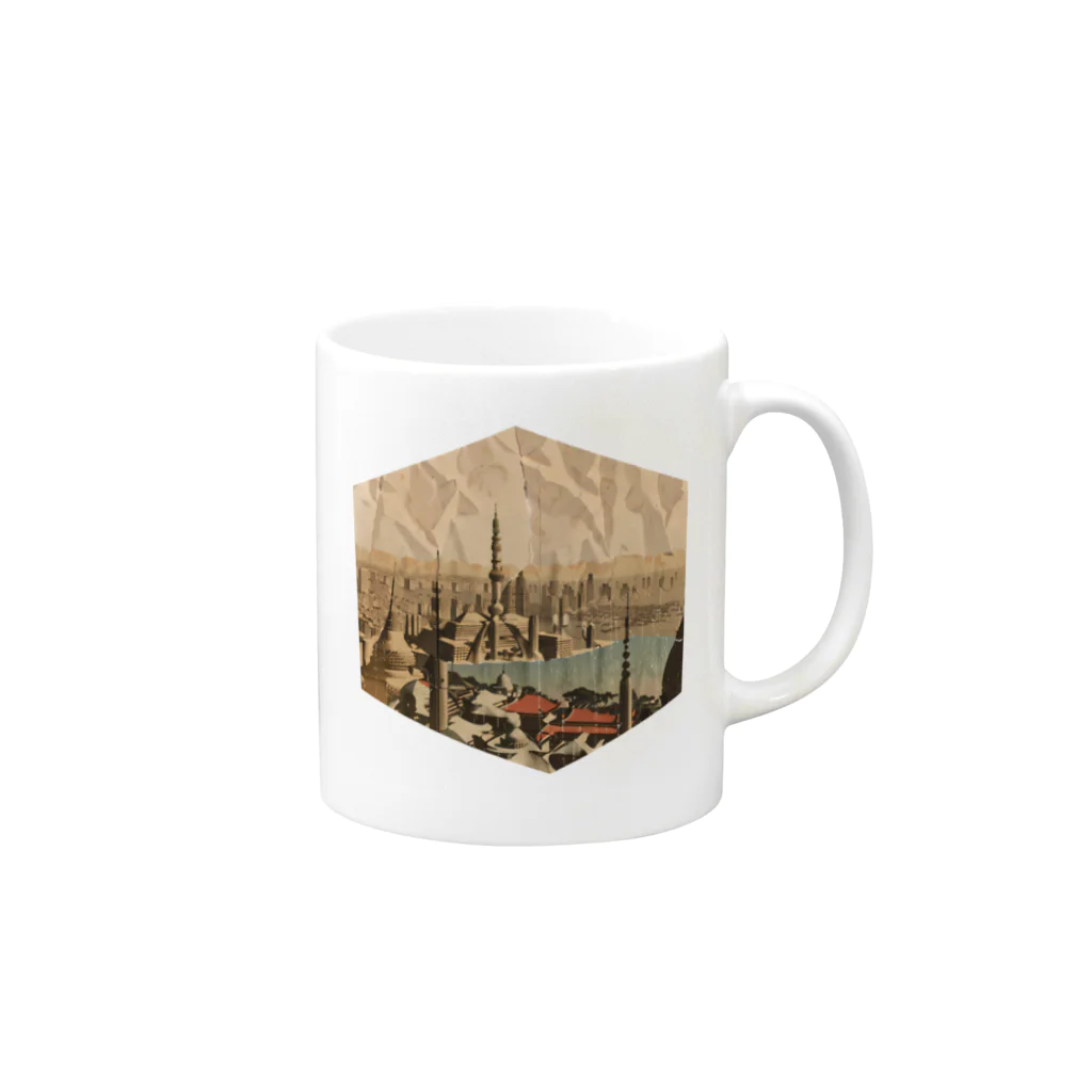 至高の領域のアジアのある都市 Mug :right side of the handle