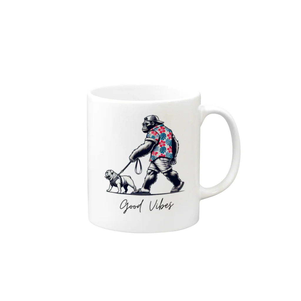 GORILLA_CLUBのお散歩ゴリー Mug :right side of the handle