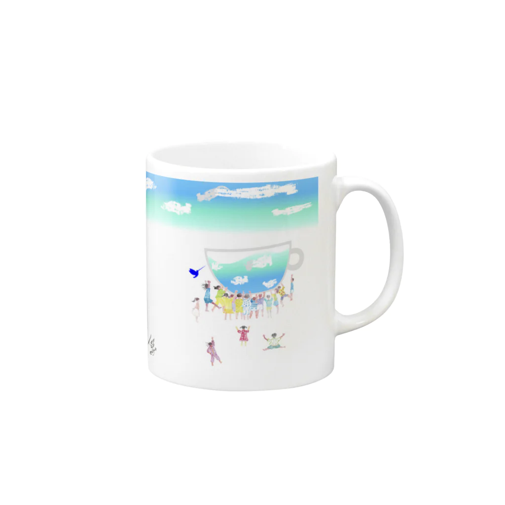 アオイハチドリプロジェクトのアオイハチドリプロジェクト12 Mug :right side of the handle