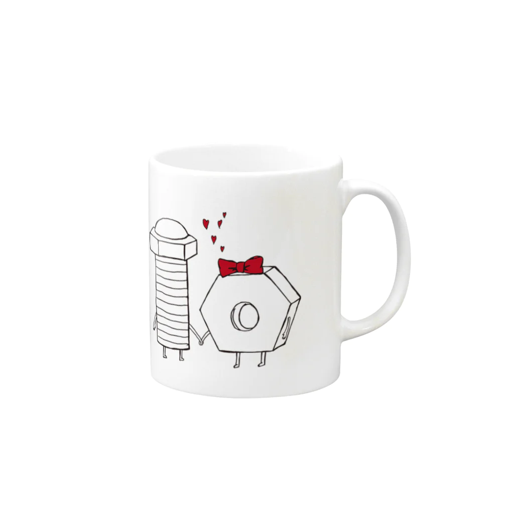 ILLUST&DESIGN JOYのBOLT & NUT 1／JOY Mug :right side of the handle