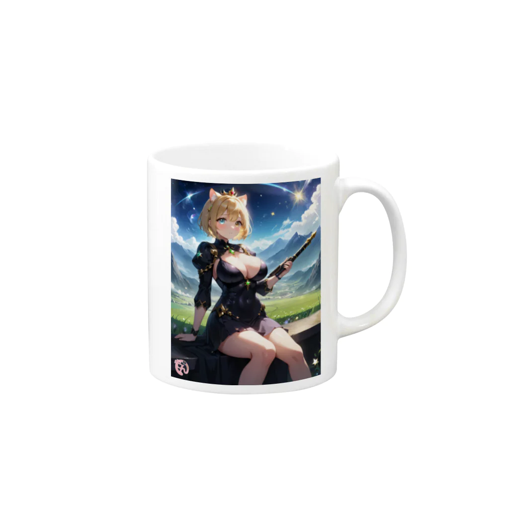 あっがもんショップのもんちゃん魔法マグカップ Mug :right side of the handle